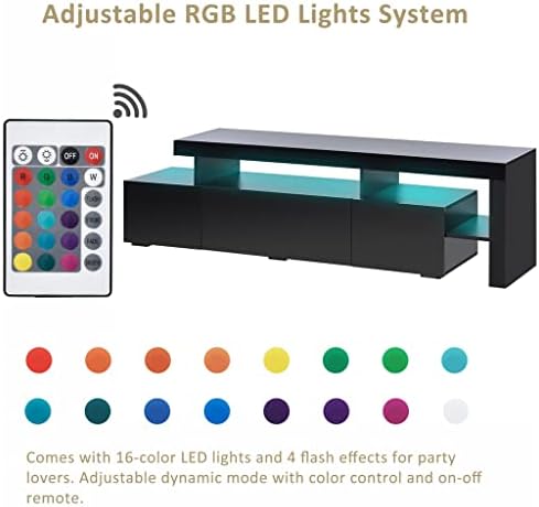 SAWQF עכשווי 16 צבעים אורות LED ארון טלוויזיה עמדת UV מרכז בידור גימור מבריק 70 אינץ 'טלוויזיה