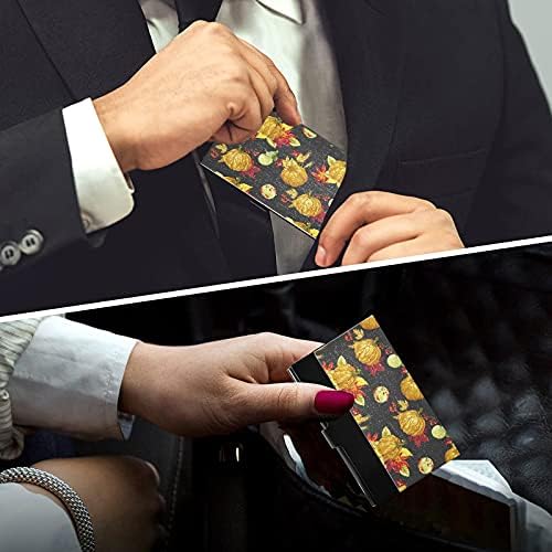 קציר עונה הודיה עסקים כרטיס מחזיק עבור נשים גברים כרטיס ביקור מחזיק מקרה עם עור אישי כרטיס ביקור