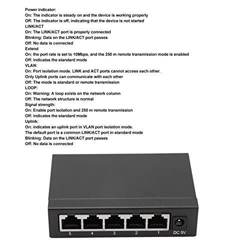 5 יציאות של Gigabit Ethernet מתג לא מנוהל, Ethernet Splitter Plug & Play Us Plug