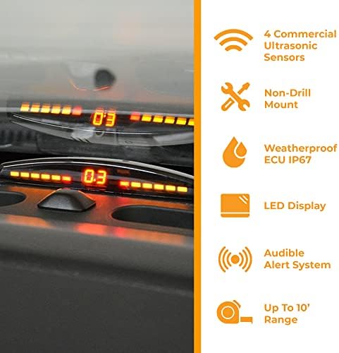 מערכת חיישן חניה קדמית או אחורית של BrandMotion Universal 4-Sensor Contringe או אחורית 9002-3003
