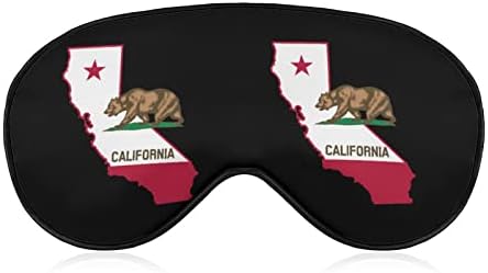 קליפורניה דוב מפה מסכת עיניים הדפסה חסימת שינה חוסמת עם רצועה מתכווננת לטיולים משמרת שינה