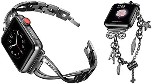 Secbolt x פס קישור וצמיד רב-קרם עבור Apple Watch 42 ממ 44 ממ IWatch SE סדרה 6/5/4/3/2/1, שחור