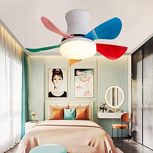 מאווררי תקרה של Cutyz עם מנורות, מאוורר תקרה עם 3 צבעים הפיכים בהפכים עמומים לשלט רחוק שקט אורות תקרה מאוורר חדר