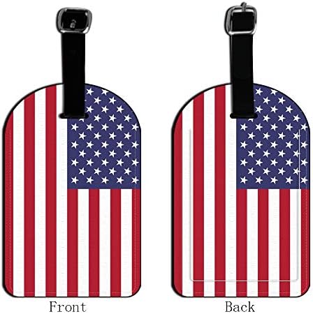 אמריקאי דגל תג מטען פס כוכבים לבן אדום כחול עור נסיעות תיק תוויות מזוודת מזוודות מזהה תגים