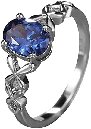 יסטו אירוסין טבעות לנשים כחול אבן טבעת בעבודת יד יוקרה לחתוך חתונה אירוסין תכשיטי מתנה כחול פיאות זירקון טבעת