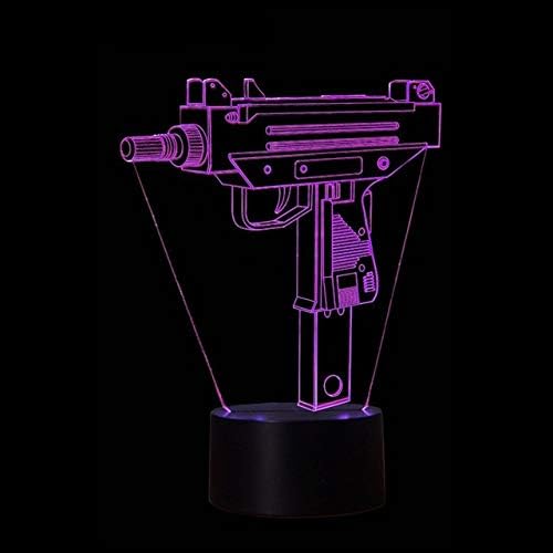 1 3 הוביל מגע מתג אקדח לילה אור יצירתי צעצוע אקדח דוגמנות שולחן מנורת 7 צבע שינוי תאורה ילד מתנת בית