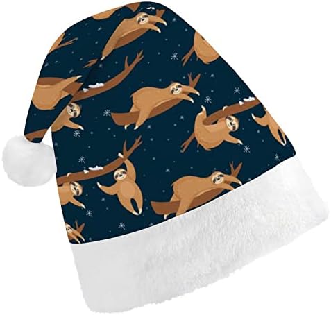 עצלן לשחק בחורף מצחיק חג המולד כובע סנטה קלאוס כובעי קצר קטיפה עם לבן חפתים עבור חג המולד חג