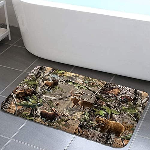 ג ' או קאמו ציד אמבטיה לאמבטיה, חיות בר בעלי החיים צבי דוב איילים טורקיה אמיתי עץ החלקה אמבטיה שטיח, צבי