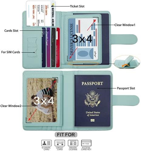 מלסברינה דרכון מחזיק, דרכון מחזיק כרטיס חריצים, חמוד דרכון כיסוי עבור נשים / גברים, עמיד למים חסימת