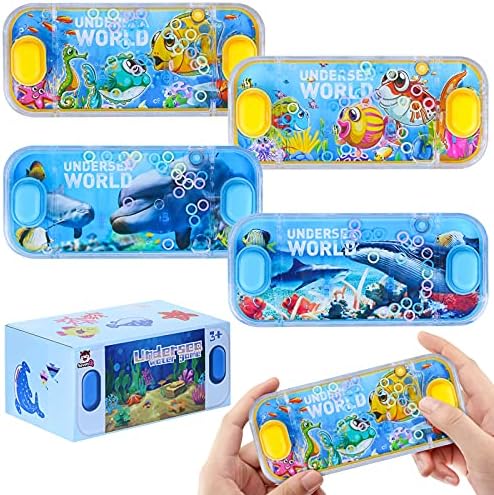משחקי מים שבעה לילדים, 8 מארז משחק מים כף יד צעצועי אוקיינוס וחלל, טבעת מים לזרוק משחקי כף