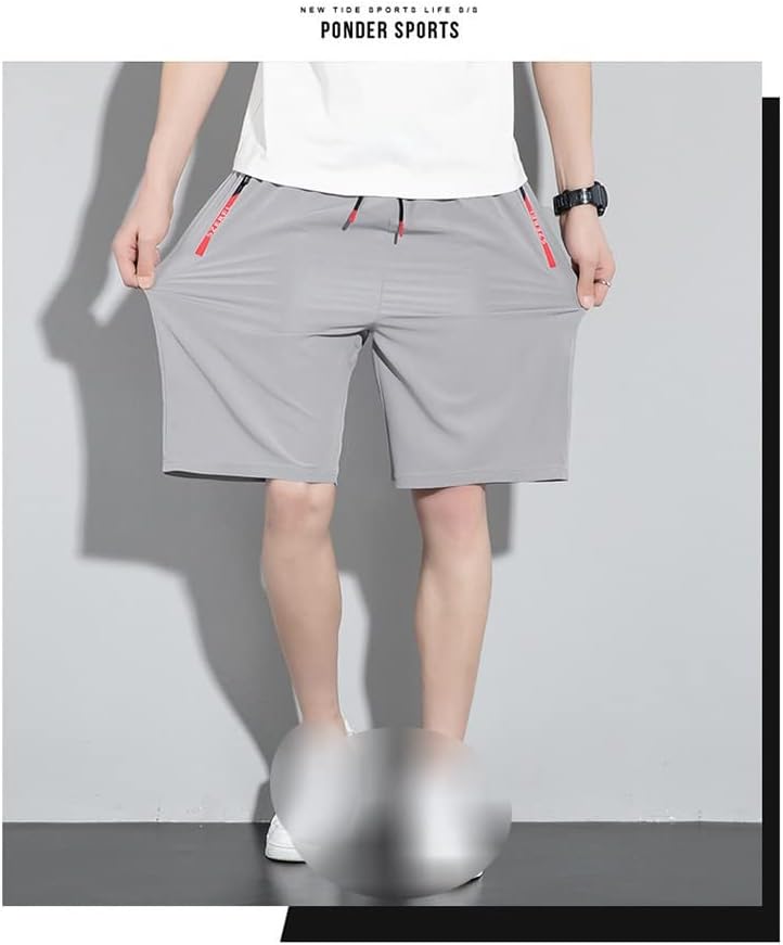 מכנסיים קצרים מזדמנים של CCYHD לקיץ גברים ישר מכנסי ספורט וילון מכנסיים קצרים רופפים