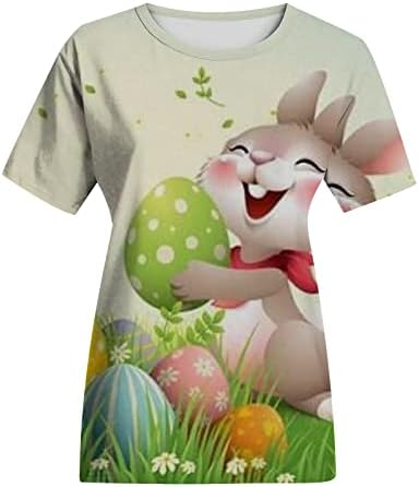 חולצת טס של ארנב פסחא מצחיק ארנב חמוד טי גרפי גרפי מזדמן קיץ קז'ר פסחא צווארון צוואר שרוול קצר