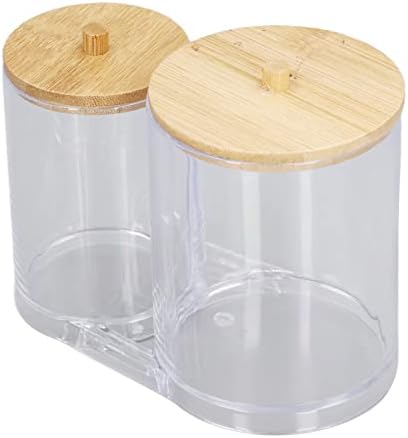 קופסת קוסמטיקה של קוסמטיקה קוסמטיקה של דפילה כותנה עם מכסה מארגן אקרילי מיכל אמבטיה צנצנות אחסון ברורה -קיצים