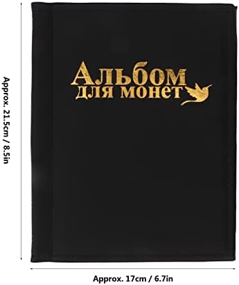 אלבום ספר אוסף מטבעות אוקויוני, 3 יחידות מראה שחור מחזיק איסוף מטבעות אלבום עמיד למים מגע רך 21.5 * 17