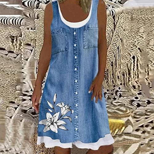 שמלות קיץ של Bcdlily לנשים, שמלות טנק רופפות מזדמנים של נשים שמלת נופש חוף ללא שרוולים שמלת MIDI זורמת