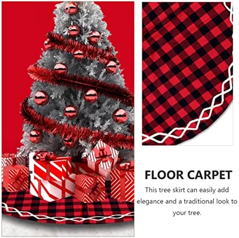 Nolitoy 2 PCS עיפרון שחור למזרן תאו ודפוס רגל חג עץ עץ עמיד בד עיצוב שטיח שטיח אדום מכסה תחתון בית מתחת לעצים