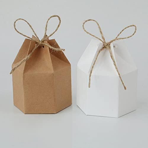 Zjhyxyh 50 pcs חבילת נייר קראפט אריזת קרטון קופסת קופסת משושה קופסת קנדי ​​קופסה טובה ומתנות לחתונה לחג