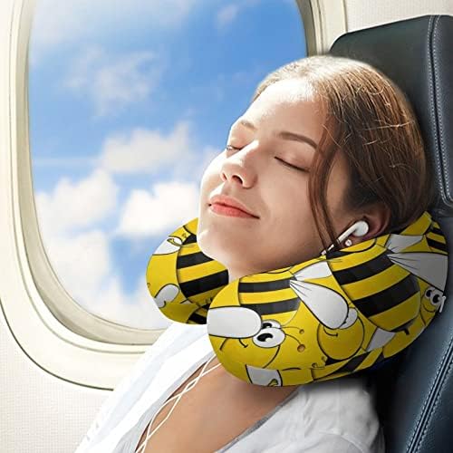 דבורה מצוירת נסיעות בצוואר כרית זיכרון קצף טיסת ראש משענת ראש שינה תמיכה בראש למשרד מכוניות מטוס