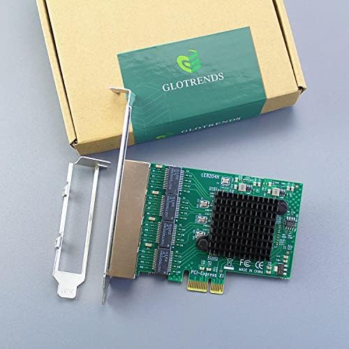 Glotrends Quad Port 10/100/1000Mbps Gigabit PCI-E NIC NETHERNET כרטיס רשת למחשב, RTL8111H CHIP,