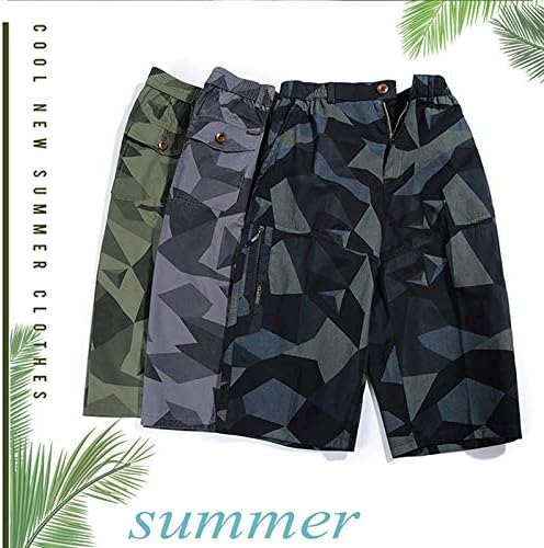 GLVSZ כיס ספורט מכנסי קיץ מכנסיים קצרים גברים מודפסים מזדמנים פיתוח גוף מכנסיים לגברים מכנסי מטען