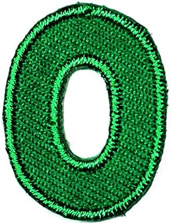 מכתב מיני ירוק V אותיות אלפבית A-Z רקמות מצוירת רקמה רקמה תפור על תיקון לבגדי DIY פרויקטים של ספורט או מחנות