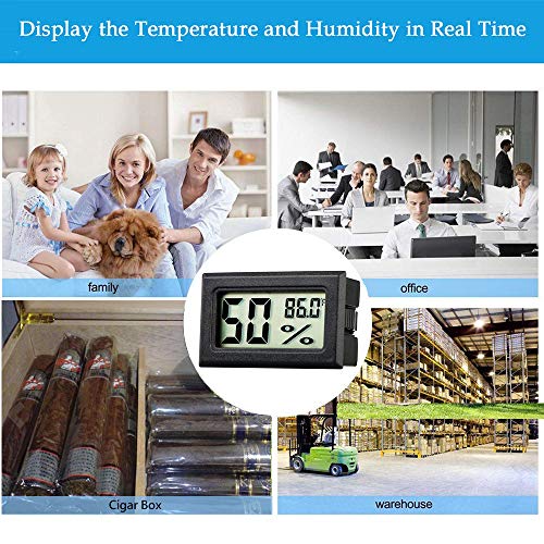 מדחום מיני של Rojuna Hygrometer, טמפרטורה אלקטרונית קטנה טמפרטורה מדד מדד מקורה LCD תצוגת פרנהייט להומידורים,