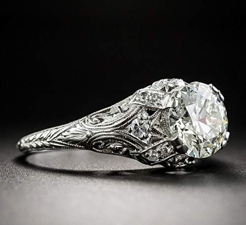 פלוי פיילין 925 כסף מלא לבן ספיר אבן המזל אירוסין טבעת נישואין מתנה 6-10