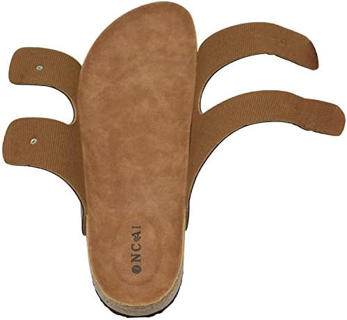 סנדלי גברים של אונקאי, נעלי בית עם מגלשות חוף עם רצועות אבזם מתכווננות בגודל 7-13