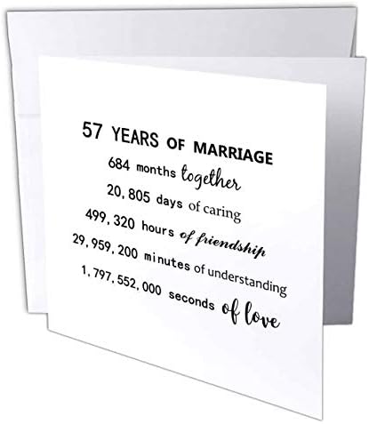 3רוז 57 שנות נישואין 57 יום נישואין בחודשים ימים שעות-כרטיס ברכה, 6 על 6 אינץ
