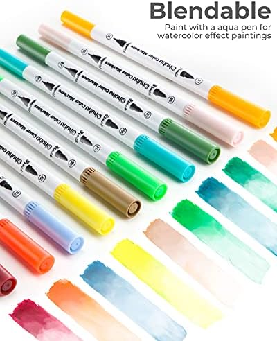 100 צבעים אמנות סמני סט, כפול טיפים צביעת מברשת פינלינר צבע מרקר עטים, על בסיס מים סמן עבור קליגרפיה