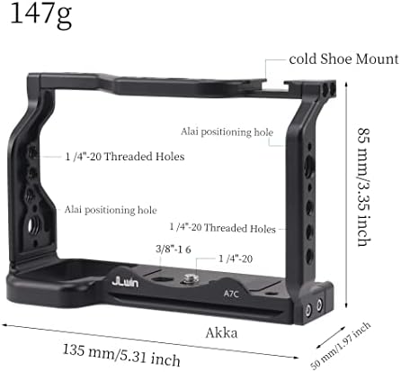 כלוב מצלמה A7C, כלוב מצלמת אלומיניום של Hersmay עבור אביזרי מצלמה של Sony Alpha 7C