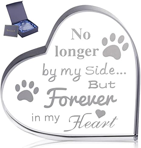 קמסון חיות מחמד זיכרון מתנות אובדן כלב אהדה מתנה של פרימיום ציסטאל זכוכית לב מזכרת, זיכרון מתנות עבור