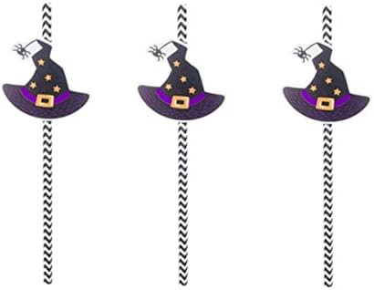 עיצוב חג דקורטיבי עבור אספקת כובע מכשפה דפוס מסיבת ליל כל הקדושים נושאים נייר שתיית קשיות