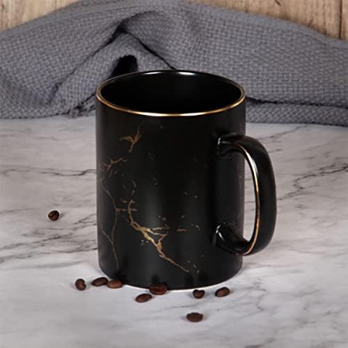 הארבה 24 עוז קרמיקה ספל קפה שחור גדול במיוחד עם ידית, ספלי לאטה גבוהים וחמים גדולים מדי, בטוח למדיח כלים ספל