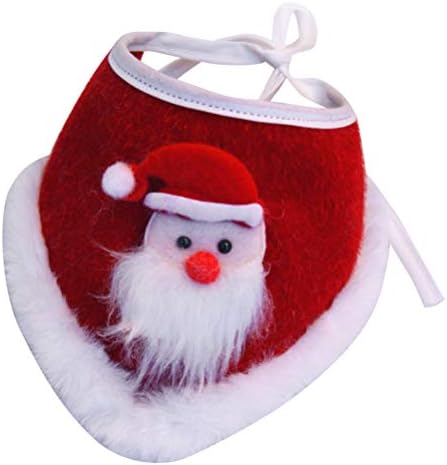פטקאו חג המולד כלב בנדנה קטיפה סנטה קלאוס לחיות מחמד משולש צעיף חורף חם פתית שלג צווארון ליקוק מטפחת עבור