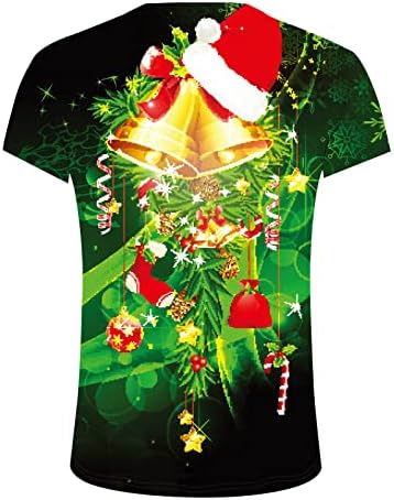 חולצות טריקו של שרוול קצר לחג המולד של ווקאצ'י לגברים, חג המולד מצחיק סנטה קלאוס הדפס O צוואר טי צוואר