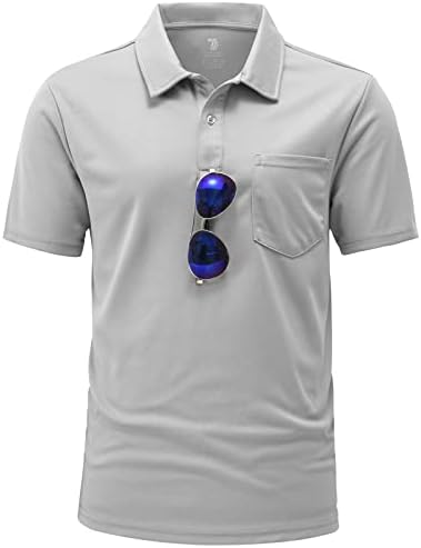 חולצות פולו לגברים של Bgowatu חולצות שרוול קצר צווארון חולצות גולף מהירות חולצת טניס יבשה עם כיס