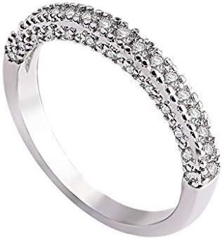 2023 טרנד ורד זהב מלא זירקון זירקון טבעת נשות תכשיטים בגודל 5 טבעות לבנים