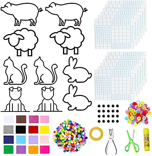 5 דפוסים לאסיוויס לבעלי חיים חווה נייר טישו מלאכת שיניים מלאכתיות-חתול+כלב+כבשה+חזיר+מלאכת שמש של ארנב
