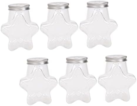 Zerodeko 6 יחידים מיכל בקבוק שתייה קרה עם מכסה בקבוקי מיץ מיץ מיכל משקה דקורטיבי צנצנת הממתקים לחיות מחמד