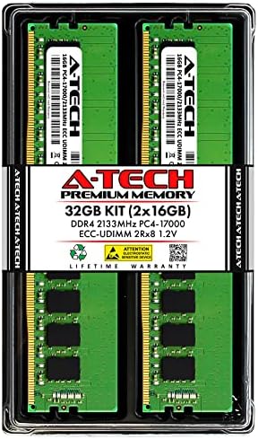 A -Tech 32GB ערכת זיכרון זיכרון זיכרון עבור Dell Precision T3420 - DDR4 2133MHz PC4-17000 ECC UDIMM 2RX8 1.2V