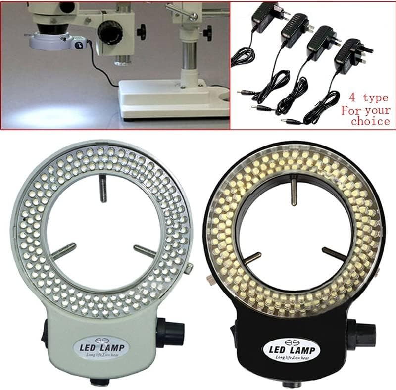 מיקרוסקופ אביזרי מתכוונן 144 הוביל טבעת אור הפנס מנורת עבור תעשיית סטריאו מיקרוסקופ מעבדה מתכלה