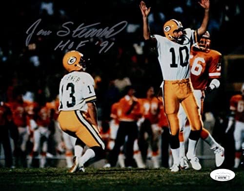 ג'אן סטנרוד חתום חתימה 8x10 Photo Packers טוב FG JSA AB54780 - תמונות NFL עם חתימה
