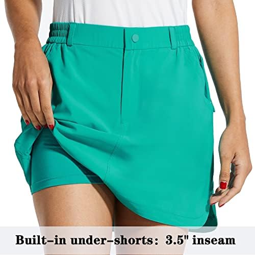 חצאיות Skorts בגודל 18 אינץ 'של נשים באורך ברך אורך ברך ארוך גולף גולף עם כיסים חצאיות יבשות