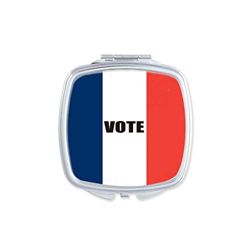 צרפת דגל להצביע עבור כללי בחירות מראה נייד קומפקטי כיס איפור כפול צדדי זכוכית