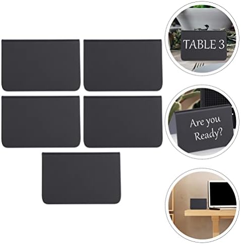 אליפיס אקריליק מיני לוח וגיר סימן שולחן עבודה יבש למחוק לוח, קטן שחור מזון תצוגת עומד כפול צדדי לוחות, 5 יחידות