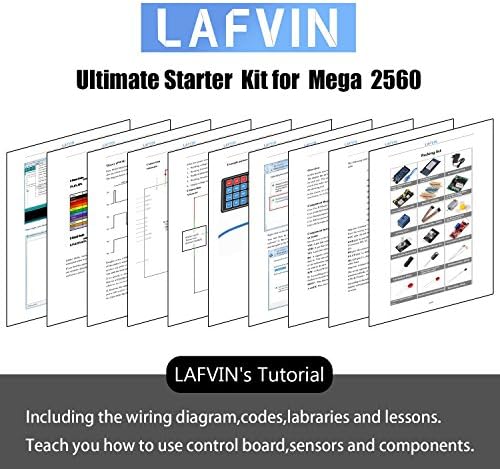 LAFVIN MEGA 2560 ערכת Starter Project עבור MEGA328 NANO עם הדרכה תואמת ל- Arduino IDE