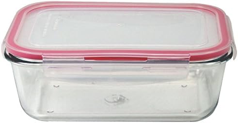 בורוסיליקט מיקרוגל ותנור בטוח מלבני זכוכית מזון אחסון מיכל עם הצמד נעילה מכסה פלסטיק, בטנה