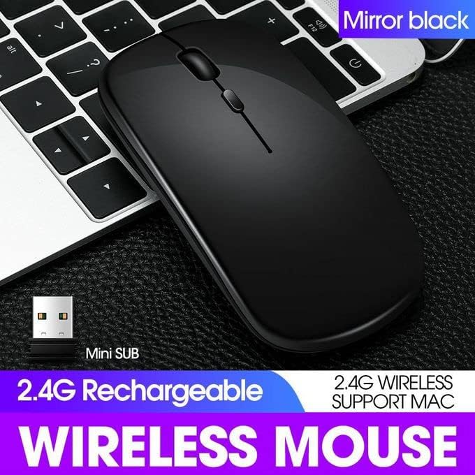 עכבר אלחוטי מאניו, שחור מט, עכבר שקט אלחוטי נטענת דק, עכבר מחשב אלחוטי אופטי נייד 2.4 גרם עם מקלט