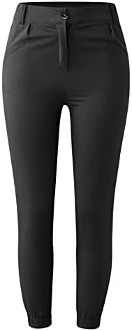 Vickyleb Fitness נשים כפתור מזדמן חותלות מוצקות חותלות אימון חתוך מכנסיים מכנסיים מכנסיים מכנסיים ישר